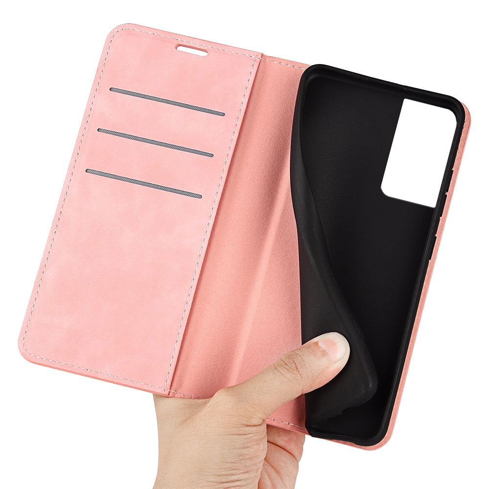For TCL 40 SE Skin-touch Leather Phone Case Magnetic Flip Stand Wallet Phone Cover
