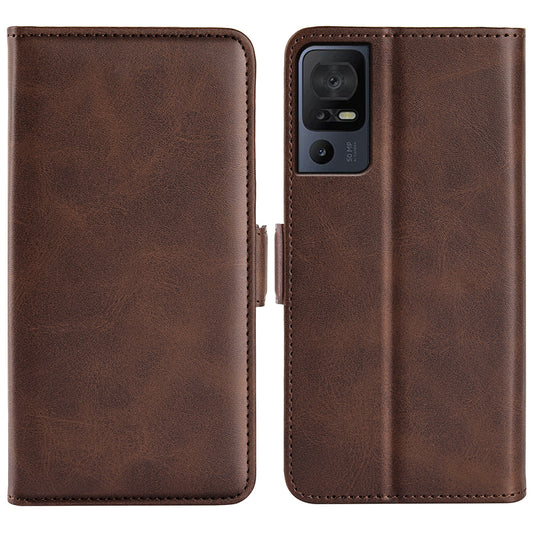 For TCL 40 SE Anti-Scratch PU Leather Wallet Cell Phone Case Calf Texture Anti-Dust Stand Phone Cover