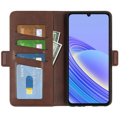 For TCL 40 SE Anti-Scratch PU Leather Wallet Cell Phone Case Calf Texture Anti-Dust Stand Phone Cover