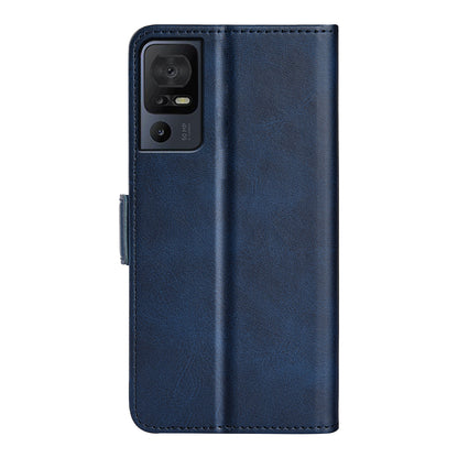 For TCL 40 SE Anti-Scratch PU Leather Wallet Cell Phone Case Calf Texture Anti-Dust Stand Phone Cover