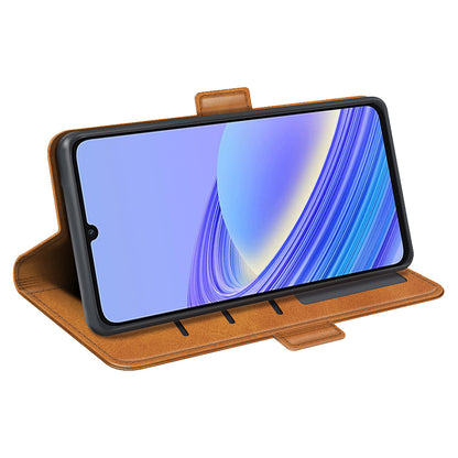 For TCL 40 SE Anti-Scratch PU Leather Wallet Cell Phone Case Calf Texture Anti-Dust Stand Phone Cover