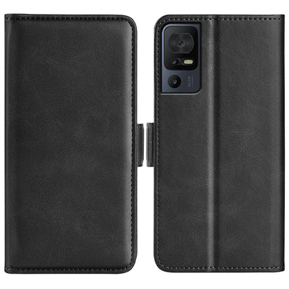 For TCL 40 SE Anti-Scratch PU Leather Wallet Cell Phone Case Calf Texture Anti-Dust Stand Phone Cover