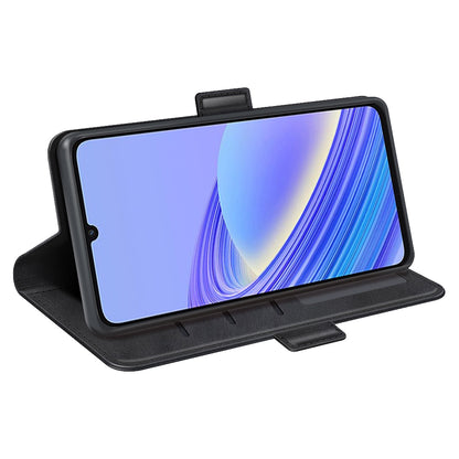 For TCL 40 SE Anti-Scratch PU Leather Wallet Cell Phone Case Calf Texture Anti-Dust Stand Phone Cover