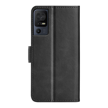 For TCL 40 SE Anti-Scratch PU Leather Wallet Cell Phone Case Calf Texture Anti-Dust Stand Phone Cover