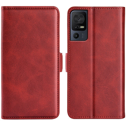 For TCL 40 SE Anti-Scratch PU Leather Wallet Cell Phone Case Calf Texture Anti-Dust Stand Phone Cover