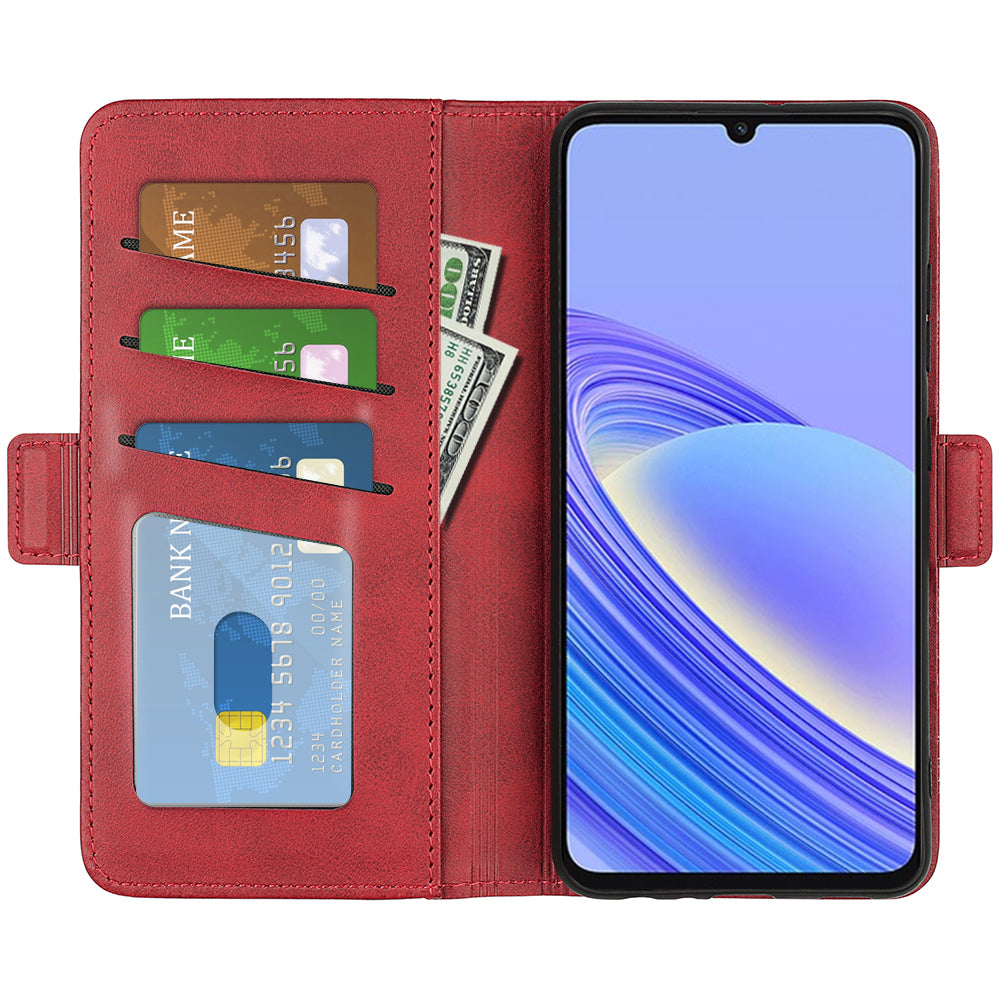 For TCL 40 SE Anti-Scratch PU Leather Wallet Cell Phone Case Calf Texture Anti-Dust Stand Phone Cover