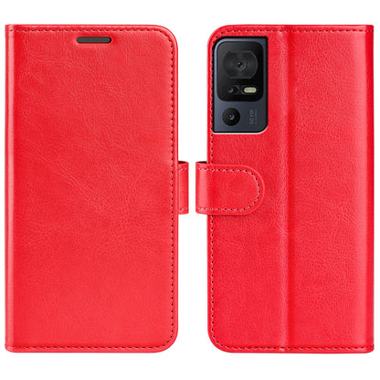 For TCL 40 SE Flip Phone Cover Crazy Horse Texture Phone Case PU Leather Wallet Stand Phone Shell