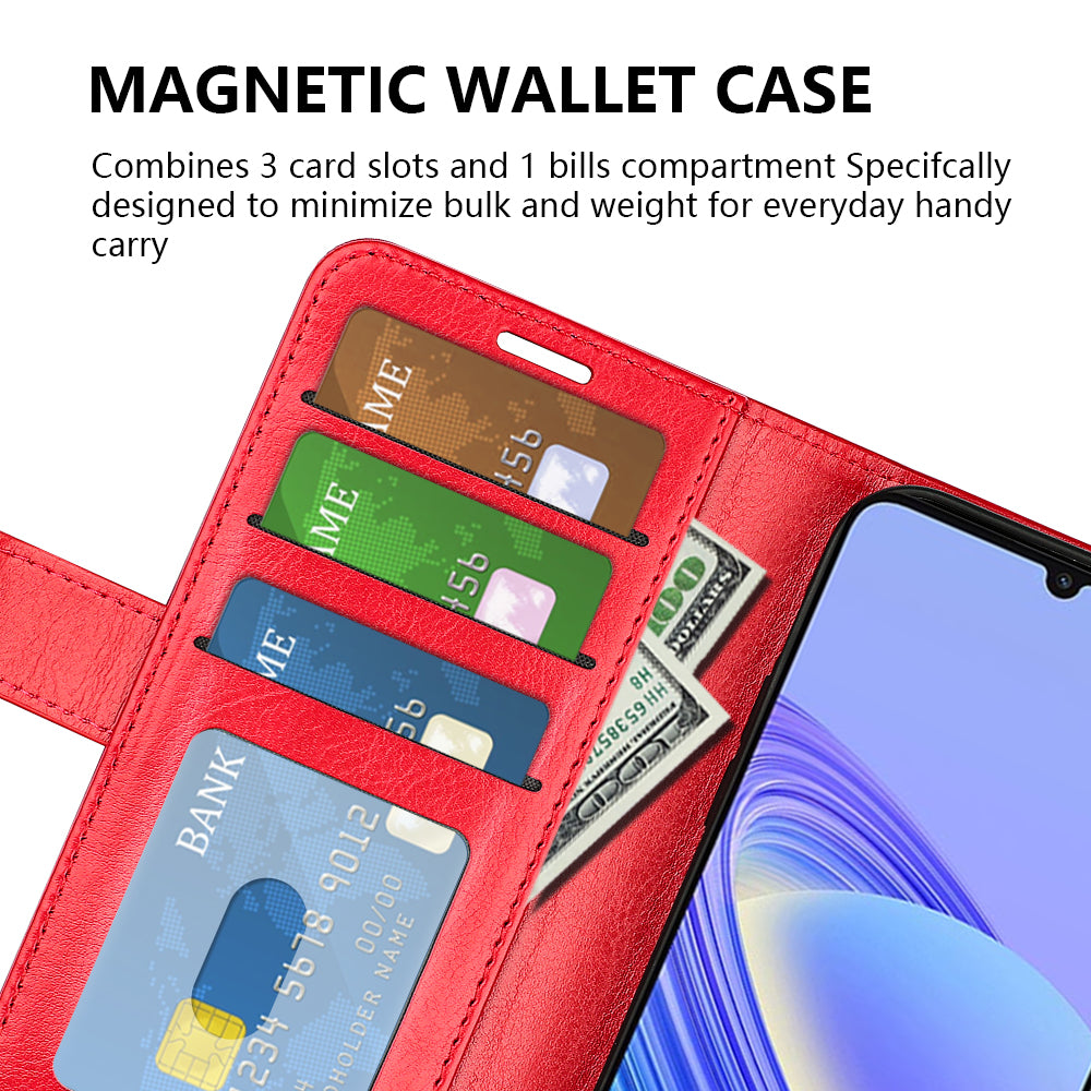 For TCL 40 SE Flip Phone Cover Crazy Horse Texture Phone Case PU Leather Wallet Stand Phone Shell