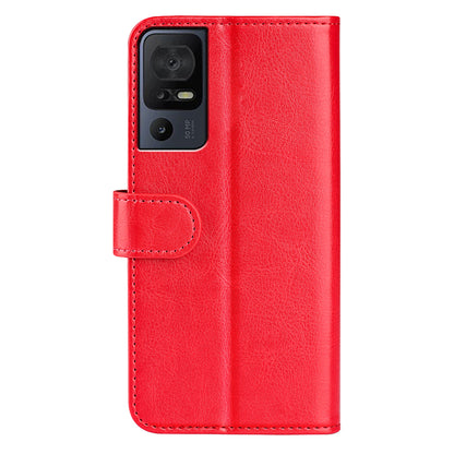 For TCL 40 SE Flip Phone Cover Crazy Horse Texture Phone Case PU Leather Wallet Stand Phone Shell