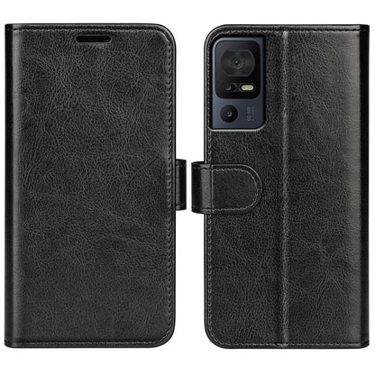 For TCL 40 SE Flip Phone Cover Crazy Horse Texture Phone Case PU Leather Wallet Stand Phone Shell