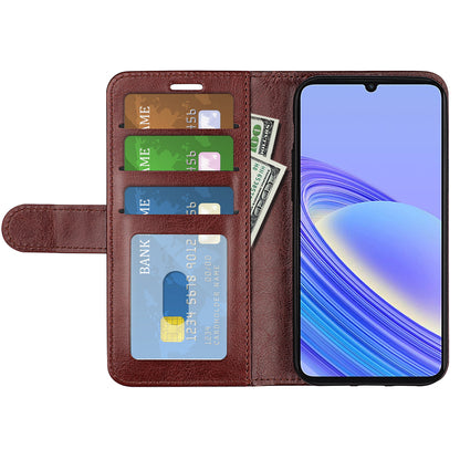 For TCL 40 SE Flip Phone Cover Crazy Horse Texture Phone Case PU Leather Wallet Stand Phone Shell