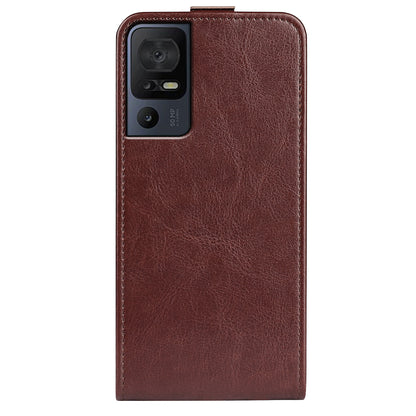 For TCL 40 SE Phone Case Crazy Horse Texture Card Holder PU Leather Vertical Flip Phone Cover