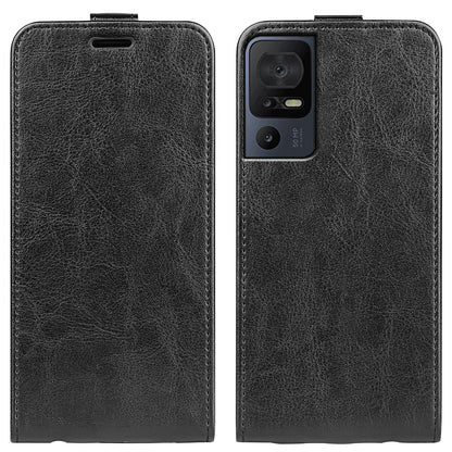 For TCL 40 SE Phone Case Crazy Horse Texture Card Holder PU Leather Vertical Flip Phone Cover