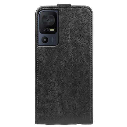 For TCL 40 SE Phone Case Crazy Horse Texture Card Holder PU Leather Vertical Flip Phone Cover