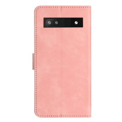 For Google Pixel 7a Butterfly Imprinted Foldable Stand Shell Anti-scratch PU Leather Wallet Phone Case