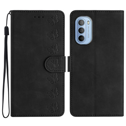For Motorola Moto G52 4G / G82 5G PU Leather Butterfly Imprinted Stand Shell Wallet Phone Case