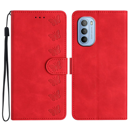 For Motorola Moto G52 4G / G82 5G PU Leather Butterfly Imprinted Stand Shell Wallet Phone Case