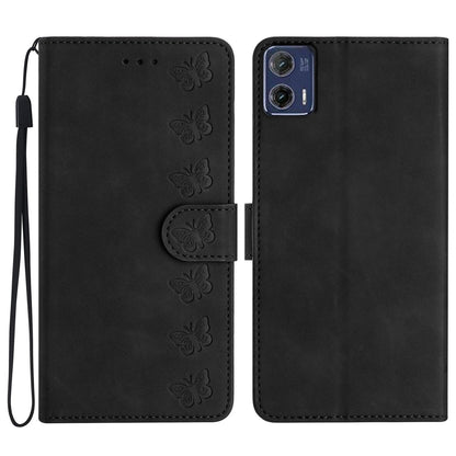 For Motorola Moto G73 5G PU Leather Butterfly Imprinted Stand Shell Wallet Shockproof Phone Case