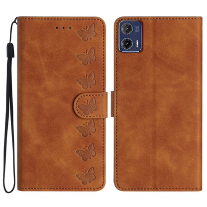 For Motorola Moto G73 5G PU Leather Butterfly Imprinted Stand Shell Wallet Shockproof Phone Case