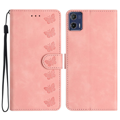 For Motorola Moto G73 5G PU Leather Butterfly Imprinted Stand Shell Wallet Shockproof Phone Case