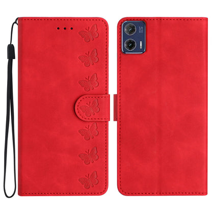 For Motorola Moto G73 5G PU Leather Butterfly Imprinted Stand Shell Wallet Shockproof Phone Case