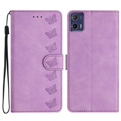 For Motorola Moto G73 5G PU Leather Butterfly Imprinted Stand Shell Wallet Shockproof Phone Case
