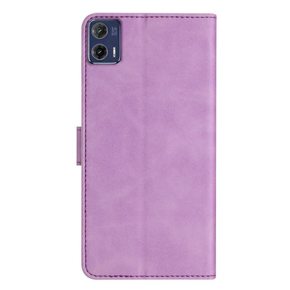 For Motorola Moto G73 5G PU Leather Butterfly Imprinted Stand Shell Wallet Shockproof Phone Case