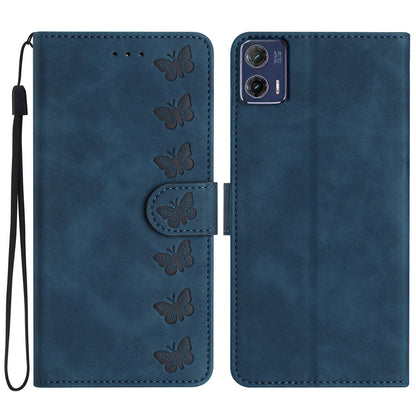 For Motorola Moto G73 5G PU Leather Butterfly Imprinted Stand Shell Wallet Shockproof Phone Case