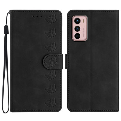 For Motorola Moto G42 4G PU Leather Butterfly Imprinted Shockproof Stand Shell Wallet Phone Case