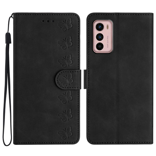 For Motorola Moto G42 4G PU Leather Butterfly Imprinted Shockproof Stand Shell Wallet Phone Case