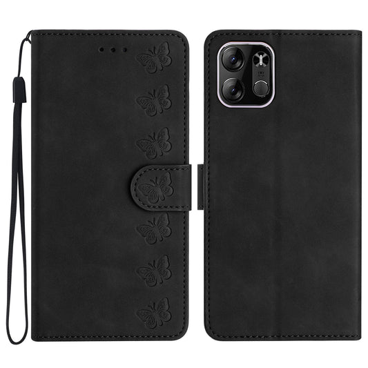 Phone Case for Tecno Spark Go 2023 4G PU Leather Stand Shell Butterfly Imprinted Wallet Flip Cover