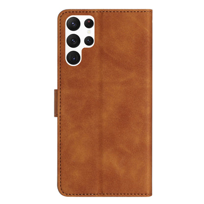 Flip Phone Case for Samsung Galaxy S23 Ultra Butterfly Imprinted Stand PU Leather Shell Wallet Cover