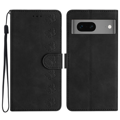 Phone Case for Google Pixel 7 5G Shockproof Butterfly Imprinted Wallet Flip Leather Cover Stand Shell