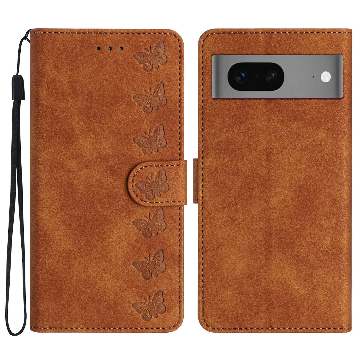 Phone Case for Google Pixel 7 5G Shockproof Butterfly Imprinted Wallet Flip Leather Cover Stand Shell