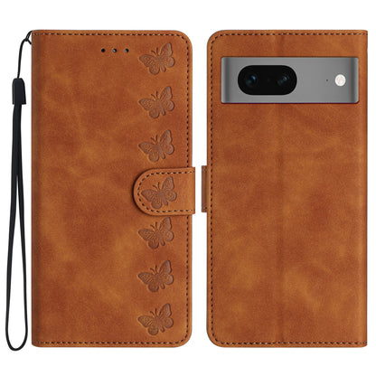 Phone Case for Google Pixel 7 5G Shockproof Butterfly Imprinted Wallet Flip Leather Cover Stand Shell