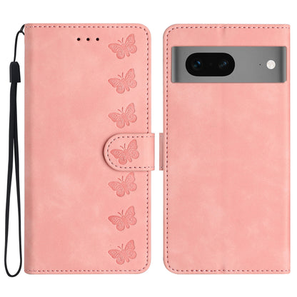 Phone Case for Google Pixel 7 5G Shockproof Butterfly Imprinted Wallet Flip Leather Cover Stand Shell