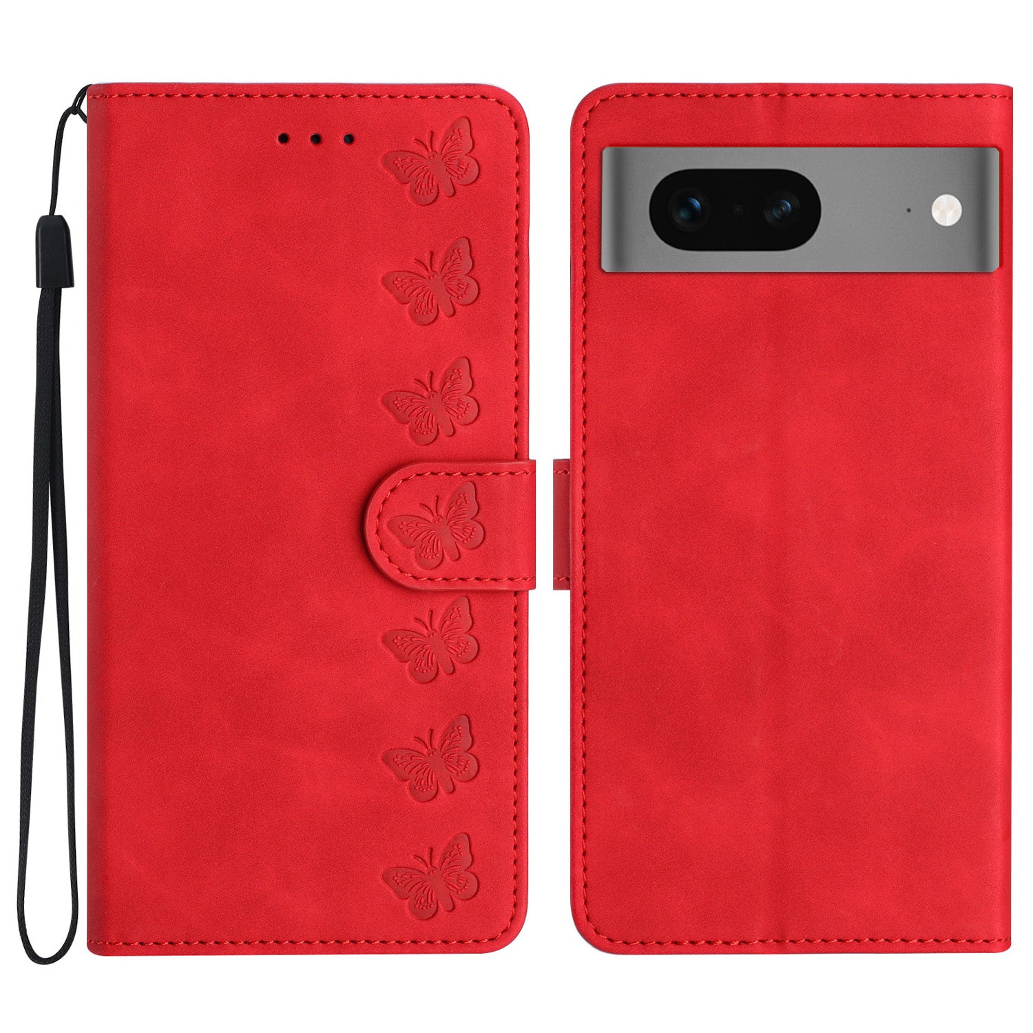 Phone Case for Google Pixel 7 5G Shockproof Butterfly Imprinted Wallet Flip Leather Cover Stand Shell