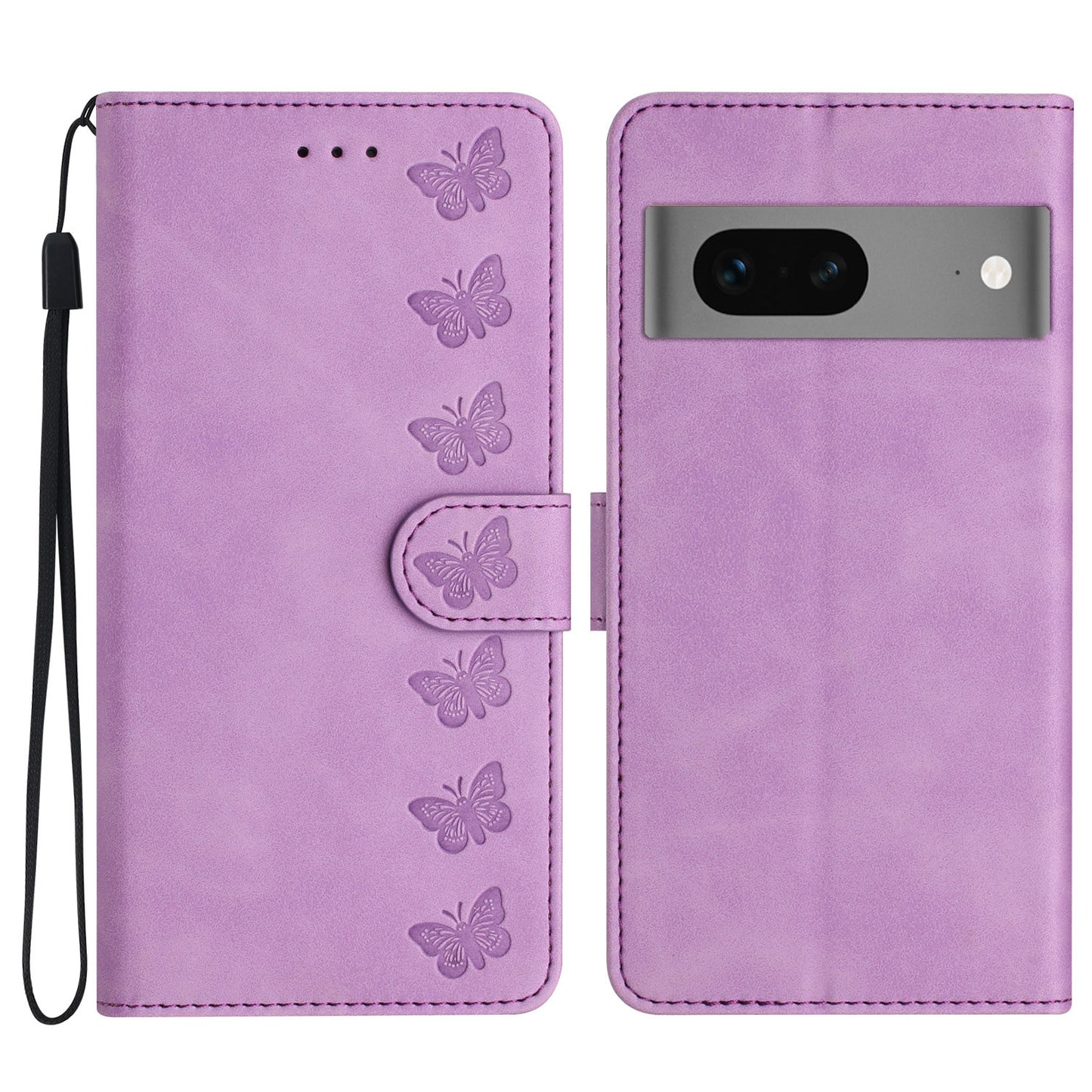 Phone Case for Google Pixel 7 5G Shockproof Butterfly Imprinted Wallet Flip Leather Cover Stand Shell