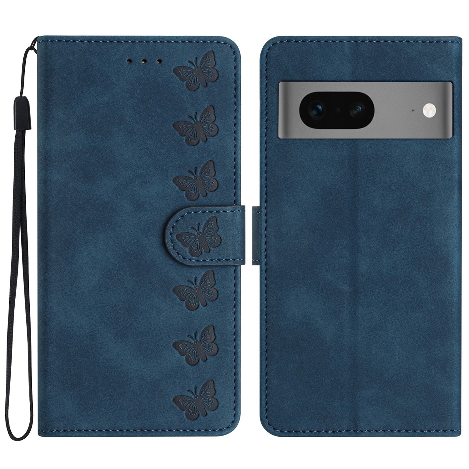 Phone Case for Google Pixel 7 5G Shockproof Butterfly Imprinted Wallet Flip Leather Cover Stand Shell