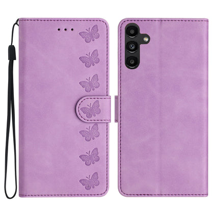 Stand Case for Samsung Galaxy A34 5G Fingerprint Free Butterfly Imprinted Wallet Leather Cover