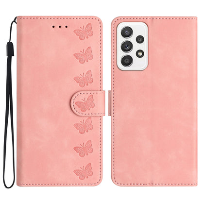 For Samsung Galaxy A53 5G Stand Case, Butterfly Imprinted Wallet Splash Proof PU Leather Cover