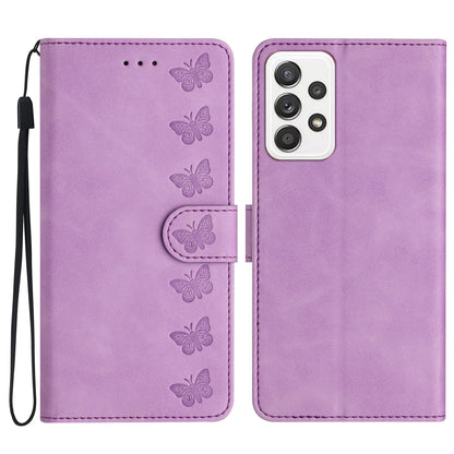 For Samsung Galaxy A53 5G Stand Case, Butterfly Imprinted Wallet Splash Proof PU Leather Cover