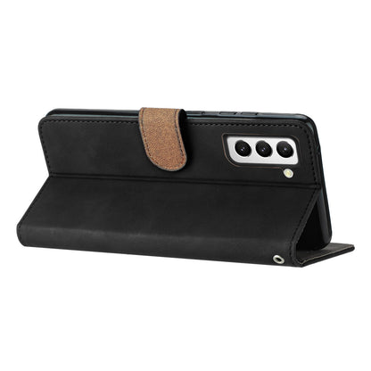 For Samsung Galaxy S22 5G Stand Wallet Case, Butterfly Imprinted Splash Proof PU Leather Cover