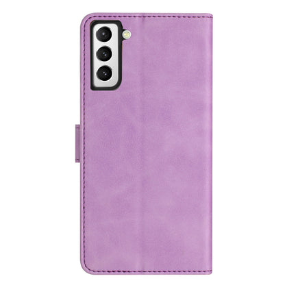 For Samsung Galaxy S22+ 5G Stand Wallet Folio Flip Case Butterfly Imprinted Splash Proof Leather Cover