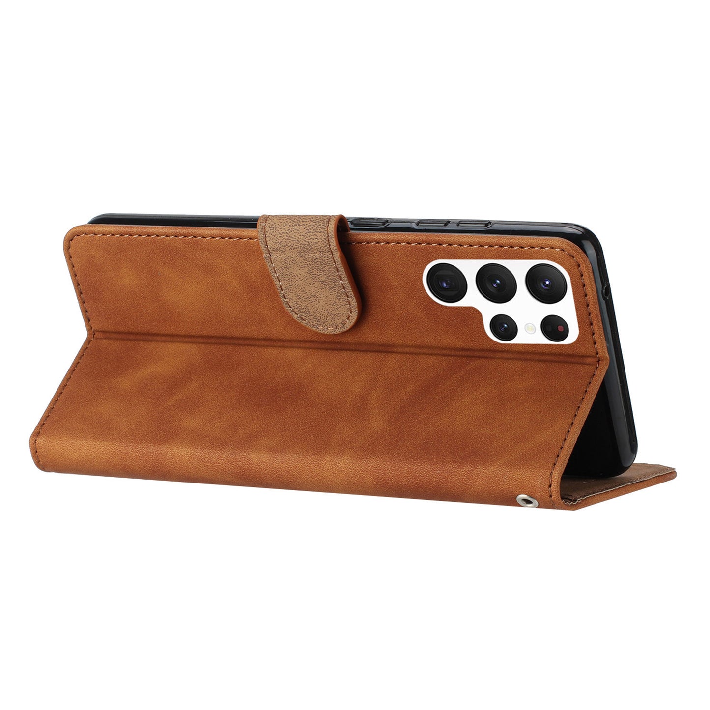 For Samsung Galaxy S22 Ultra 5G Fall-proof Stand Wallet Case Butterfly Imprinted Leather Cover