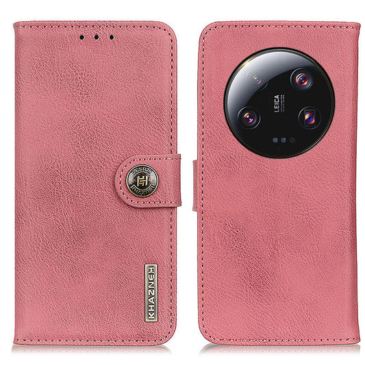 KHAZNEH PU Leather Case for Xiaomi 13 Ultra , Cowhide Texture Wallet Stand Phone Cover