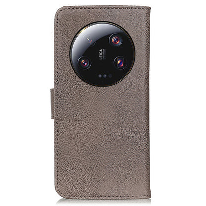 KHAZNEH PU Leather Case for Xiaomi 13 Ultra , Cowhide Texture Wallet Stand Phone Cover