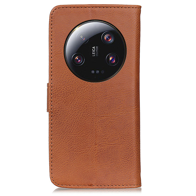 KHAZNEH PU Leather Case for Xiaomi 13 Ultra , Cowhide Texture Wallet Stand Phone Cover