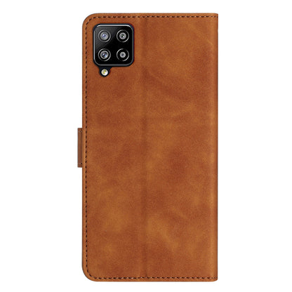 Leather Cover for Samsung Galaxy A42 5G Horizontal Stand Butterfly Imprinted Wallet Flip Case