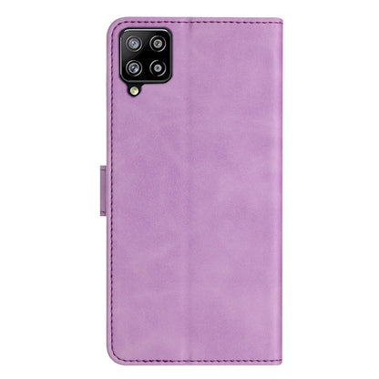 Leather Cover for Samsung Galaxy A42 5G Horizontal Stand Butterfly Imprinted Wallet Flip Case